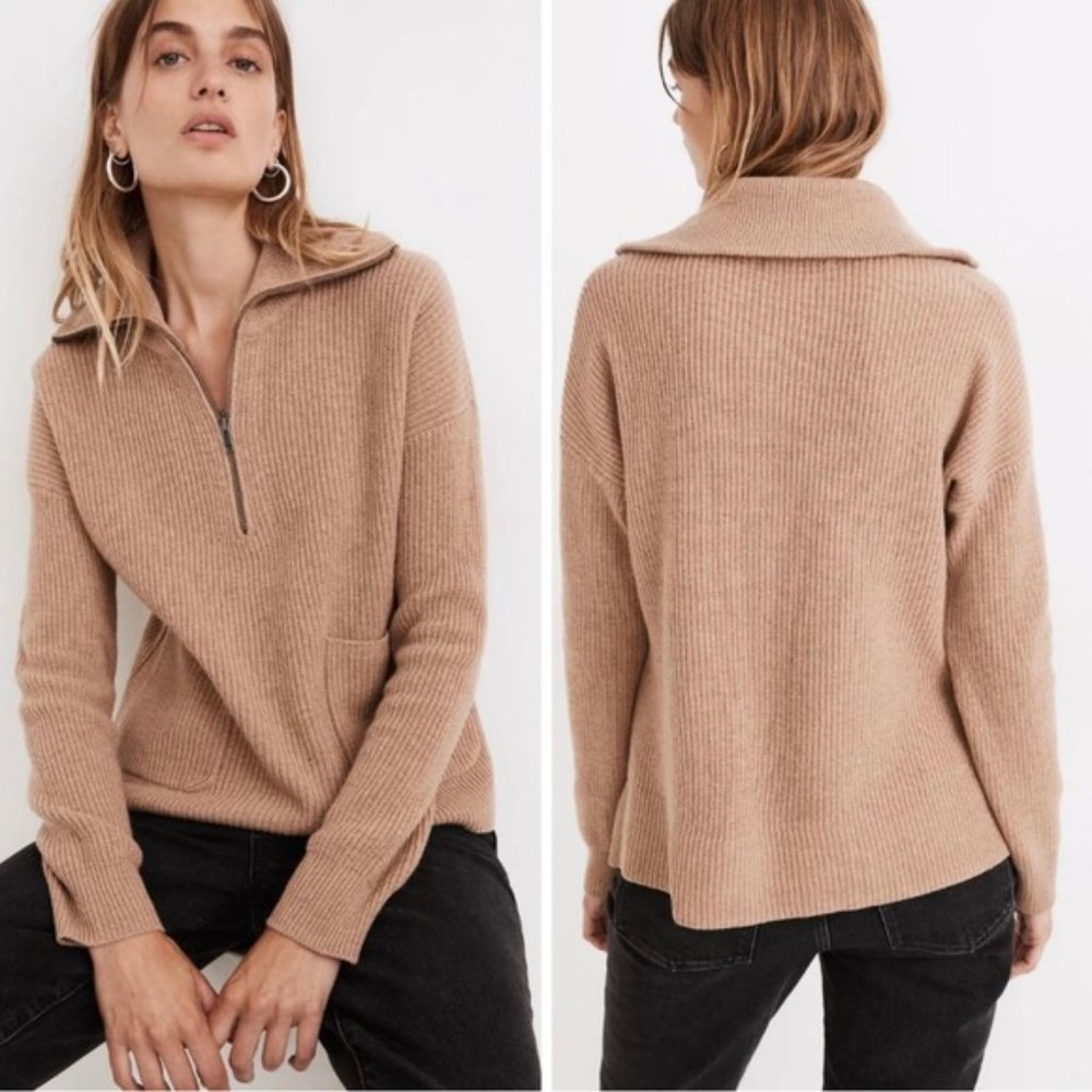 Madewell Glenbrook Wool Half Zip Sweater L